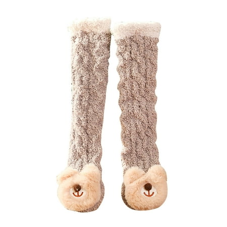 

ASFGIMUJ 3 Pairs Baby Socks Warm Baby Stockings Autumn And Winter Cute Cartoon Animal Fruit Comfort Thickened Coral Velvet Socks