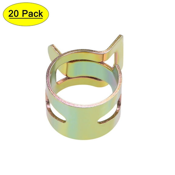 Uxcell 13mm Color-zinc Steel Band Spring Clamp for Fuel Line Silicone Hose 20 Pack