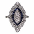 thumbnail image 2 of YYKihy Shiny Full Diamond Ring Sapphire Ring Tear Drop Cut Cubic Zirconia Promise Rings Blue Gemstone Cocktail Rings Engagement Wedding Band Ring For Women, 2 of 8