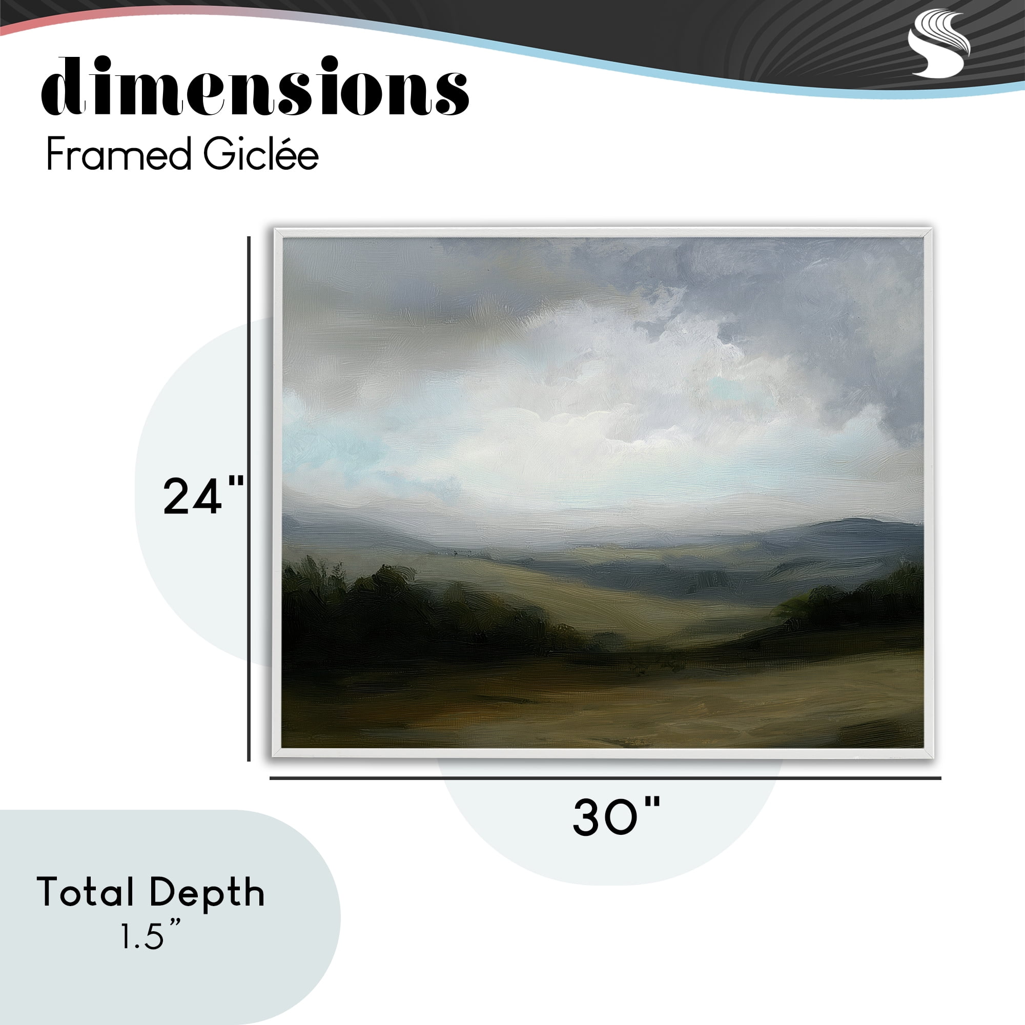 Stupell Industries Refreshed Quiet Rolling Hills White Framed Giclee Art, design by Annabelle Hall