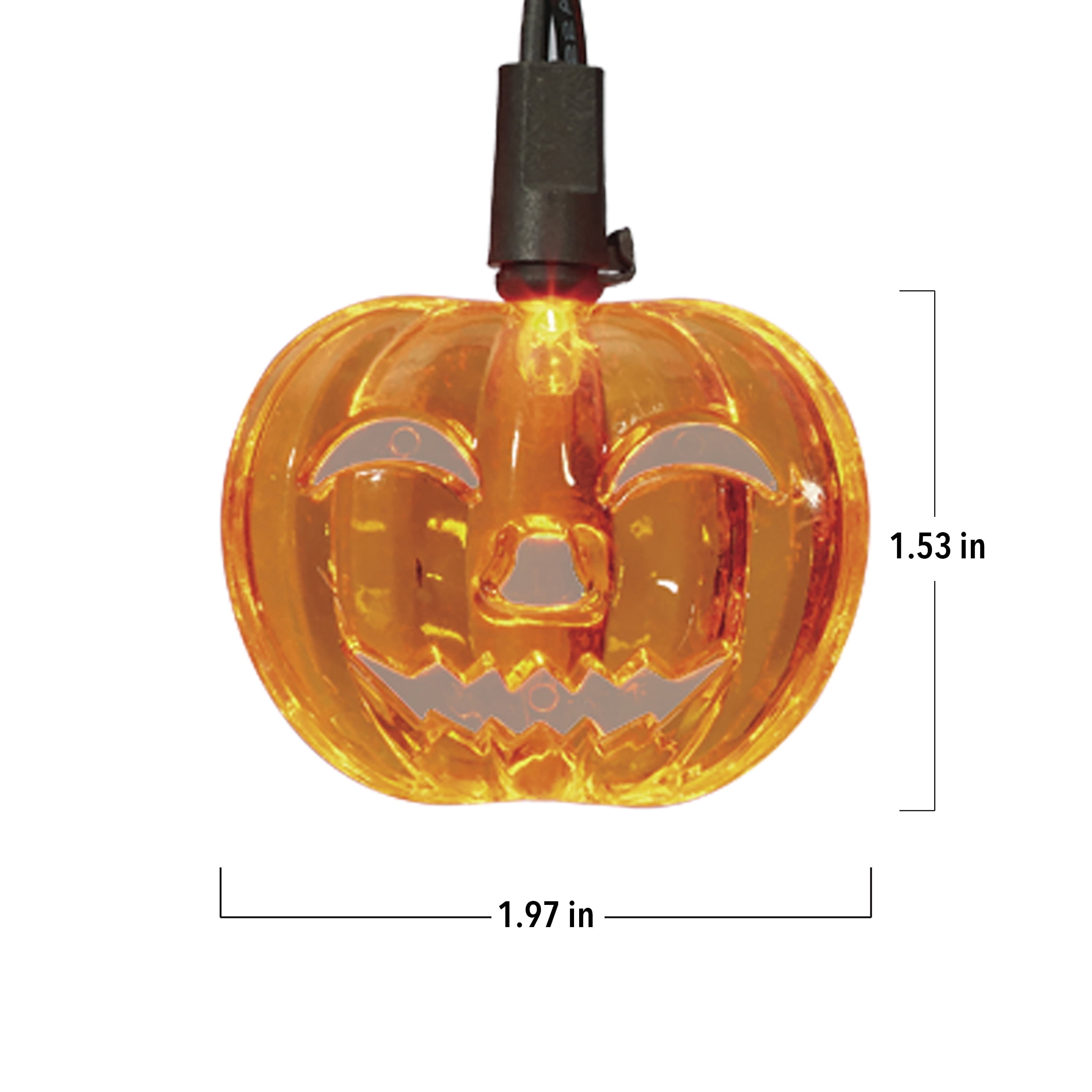 Indoor/Outdoor 30-Count LED Pumpkin Icicle Lights, Orange, 6', Halloween by Way To Celebrate