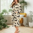 thumbnail image 5 of Yuyamidu Dachshund Bathrobes for Women Zipper Front Sleepwear Dog Crewneck Robe Cute Long Dressing Gown Plus Size 3XL Breathable Mid-Calf Length Robes with Pockets, 5 of 7