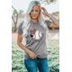 thumbnail image 1 of ABPHQTO Camiseta gris con estampado de corazón de leopardo Baseballin' para mujer, 1 of 5