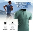thumbnail image 4 of 3 uds., Camiseta deportiva de verano para hombre, Color sólido, con capucha, manga corta, cordón, se Abanopi Camiseta deportiva, 4 of 7