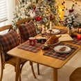 thumbnail image 4 of Christmas Plaid Placemats Set of 4, Red Brown Buffalo Checkered Tartan Winter Thanksgiving Xmas Table Mats for Dining Room Kitchen Table Decor, 4 of 7