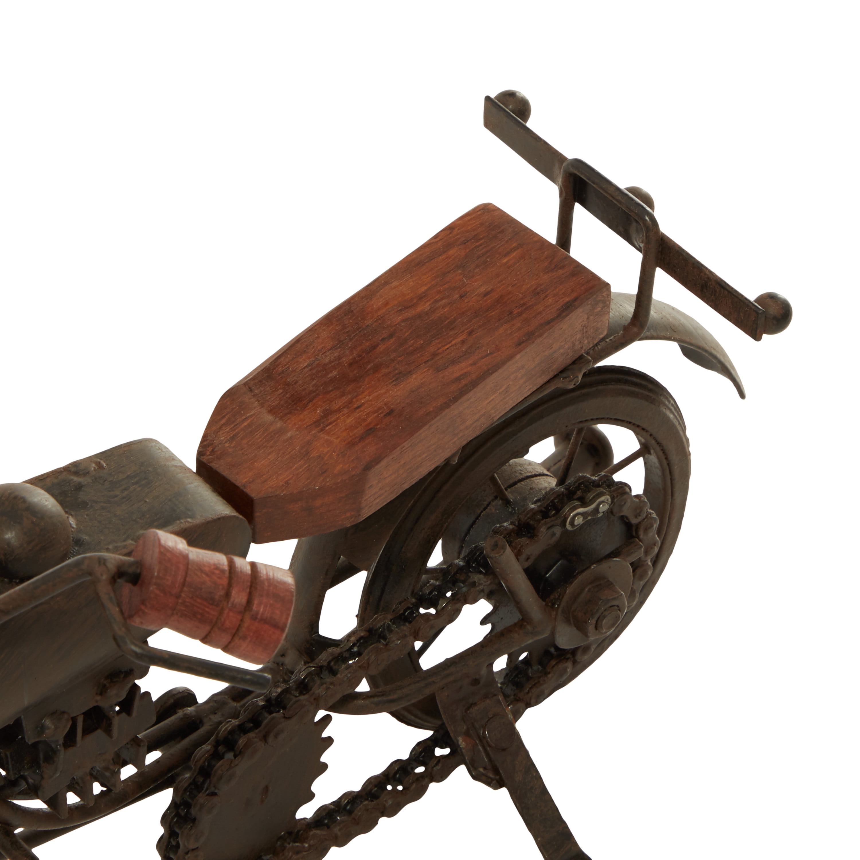 12"W, 7"H Brown Metal Motorcycle Sculpture, by DecMode (2 Count)
