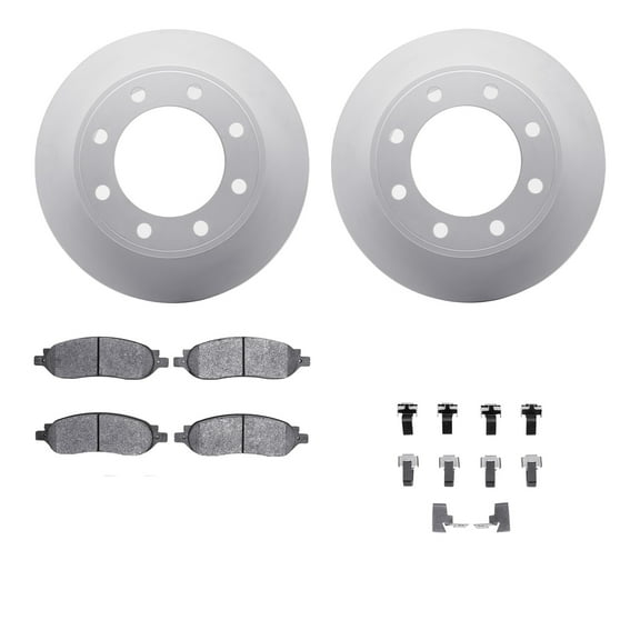 Dynamic Friction Company Rear Geospec Brake Rotors with Heavy Duty Brake Pads includes Hardware 4212-99186