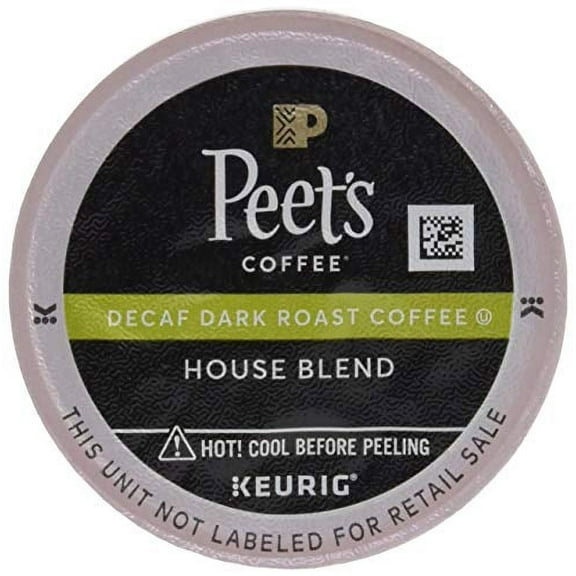 Peet's Coffee Decaf House Blend K Cup Coffee Pods for Keurig Brewers, Dark Roast, 10 Pods, 4.3 Ounce