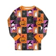 thumbnail image 6 of felwors Halloween Pajamas Big Boy Girls Crew Neck Cute Print Pajama Sets Long Sleeve Lovely Sleepwear 2 Piece Pjs Multiple Cartoon Jammies Pajama (Blue,4-5 Years), 6 of 7