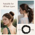 thumbnail image 7 of Small Silk Hair Ties No ,  Real Mulberry Silk, Skinny Scrunchies Ponytail Holders for Thin Fine Hair, Black, Pack of 3, 7 of 7