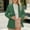 Army Green, variant on Blazer for Women Long Sleeve Jacket Notch Laple Suit Front Lined Outerwear Two Buttons with Flap Pockets Multicolor L