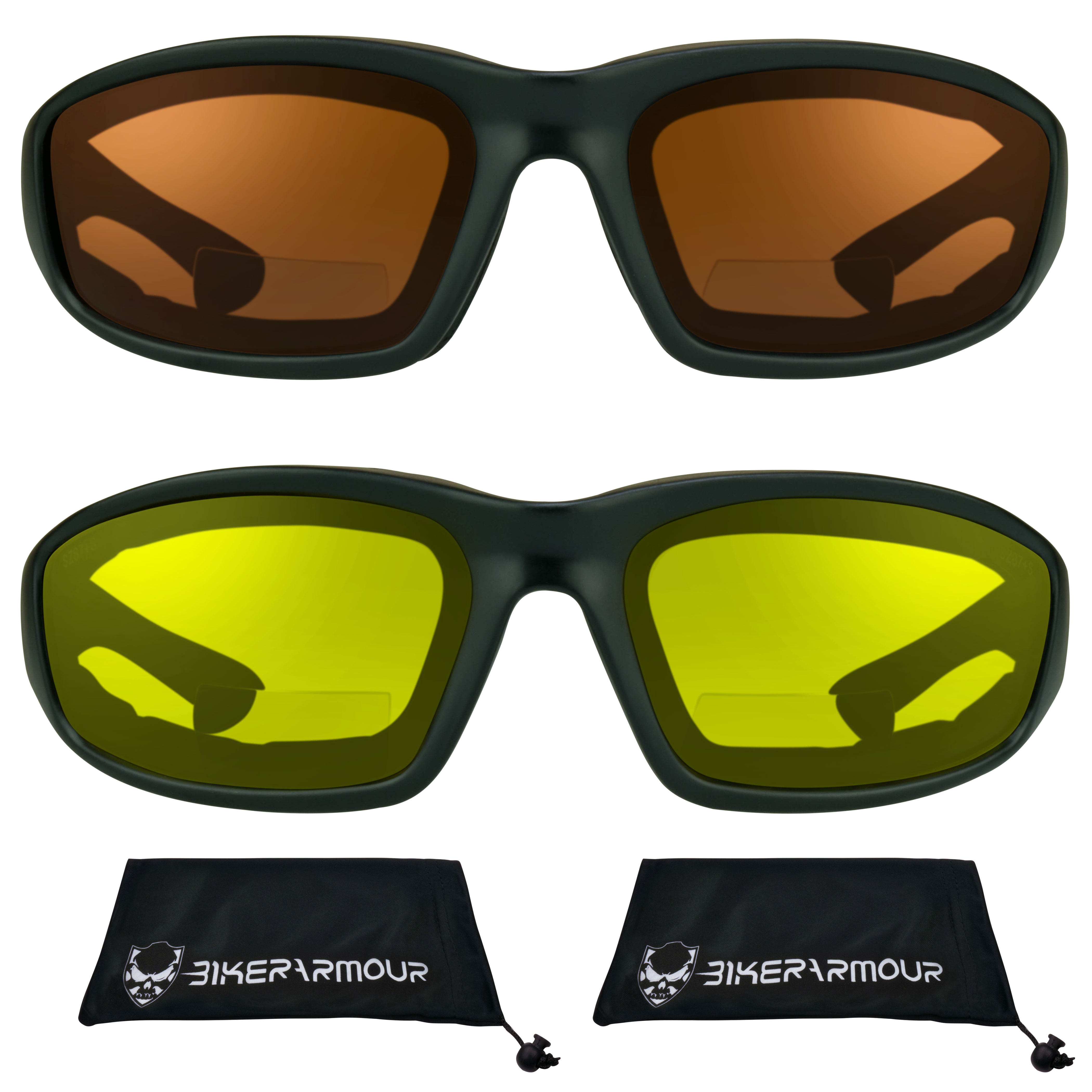 Bifocal HD Blue Blocker Sun Reader Sunglasses Z87 SPORT Wrap Driving Motorcycle 