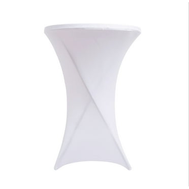 BalsaCircle 6 ft Fitted White Premium Spandex Rectangle Tablecloth Wavy Table Cover Party Events ...