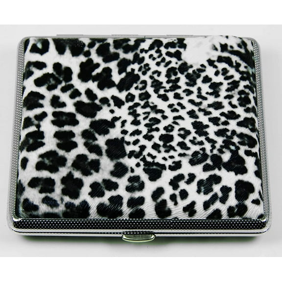 Stylish RFID Blocking Double Sided King Cigarette Case Holder and Credit Card RFID Protective Security Wallet (Leopard)