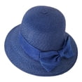 thumbnail image 3 of Ladies Straw Sun Hat Packable Roll Brim Summer UV Beach Sunhat UPF SPF 50 Packable Adjustable, 3 of 7
