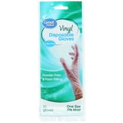 Great Value Pack of 10 Vinyl Form Fitting Disposable Cleaning Gloves, Clear