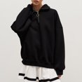 thumbnail image 1 of Sweat à Capuche Mode pour Femmes 2023 Col Rabattu Fermeture Éclair Pull Europe Amérique Hiver 2023 Nouvelle Tendance Rue Ample Décontracté Paresseux Fermeture Éclair Pull 50 % de Réduction Liquidation Costumes Halloween/noël, 1 of 8