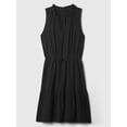 thumbnail image 4 of Vestido sin mangas GAP con cuello dividido, volante y lazo en la cintura, negro, talla M, 4 of 5
