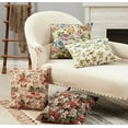 thumbnail image 2 of Fennco Styles Jacquard Floral Decorative Throw Pillow 18" W x 18" L – Ivory Flower Cushion for Couch, Sofa, Bedroom, Office and Living Room Décor, 2 of 4