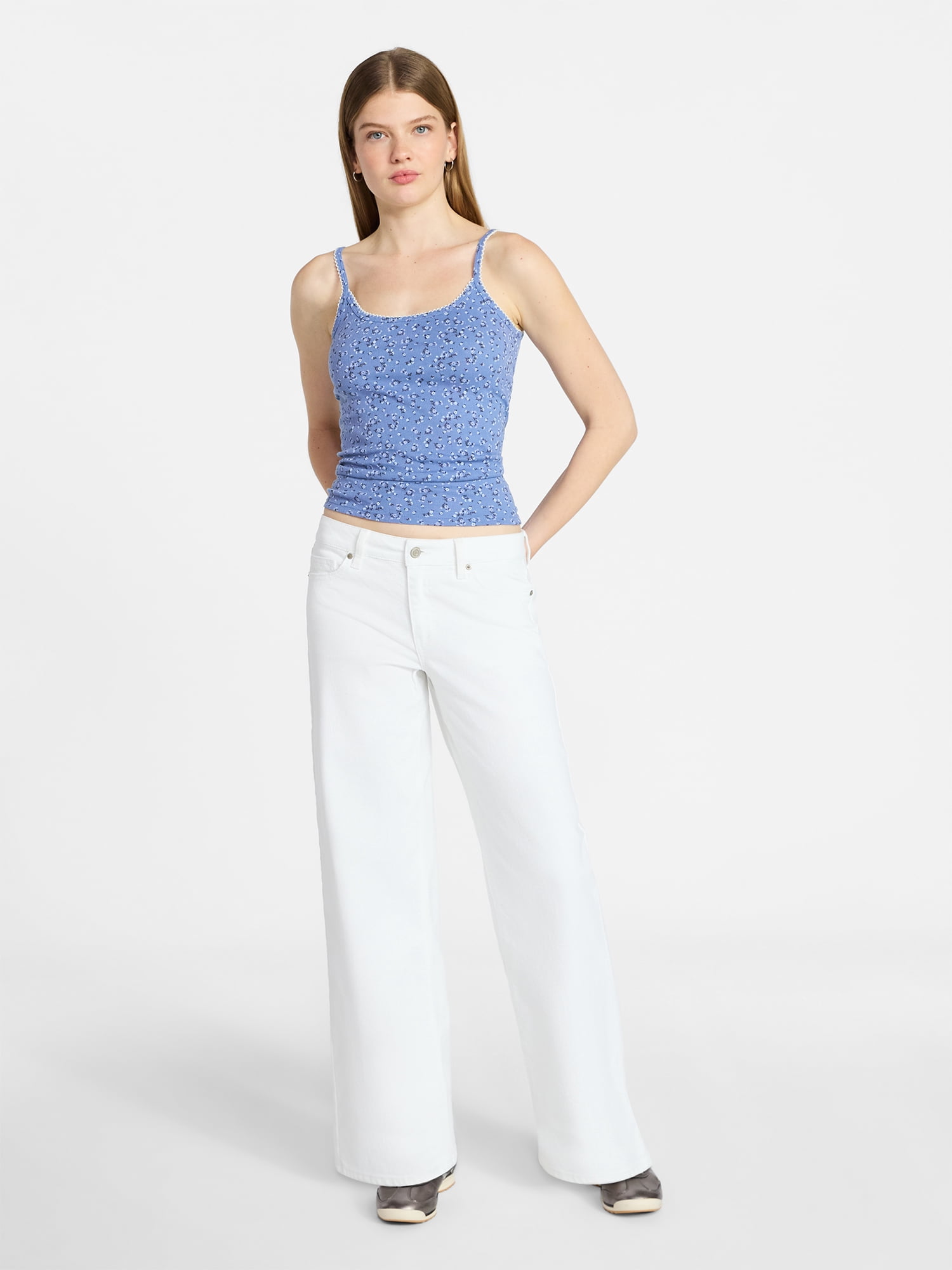 No Boundaries Pointelle Tank Top, Women's XXS-XXL - Walmart.com