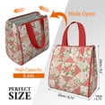 thumbnail image 3 of Pioneer Flower Floral Print Pattern Insulated Lunch Bag for Women & Adults,Large Portable Soft Cooler Lunch Bag,Thermal Food Storage Tote with Pearl Cotton,8.66L,8.75x5.75x9.5 Inch, 3 of 6