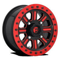 Fuel UTV Aluminum Rim D911 HARDLINE BL - OFF ROAD ONLY 15X10in Gloss Black Red Tinted Clear Finish, D9111500A564