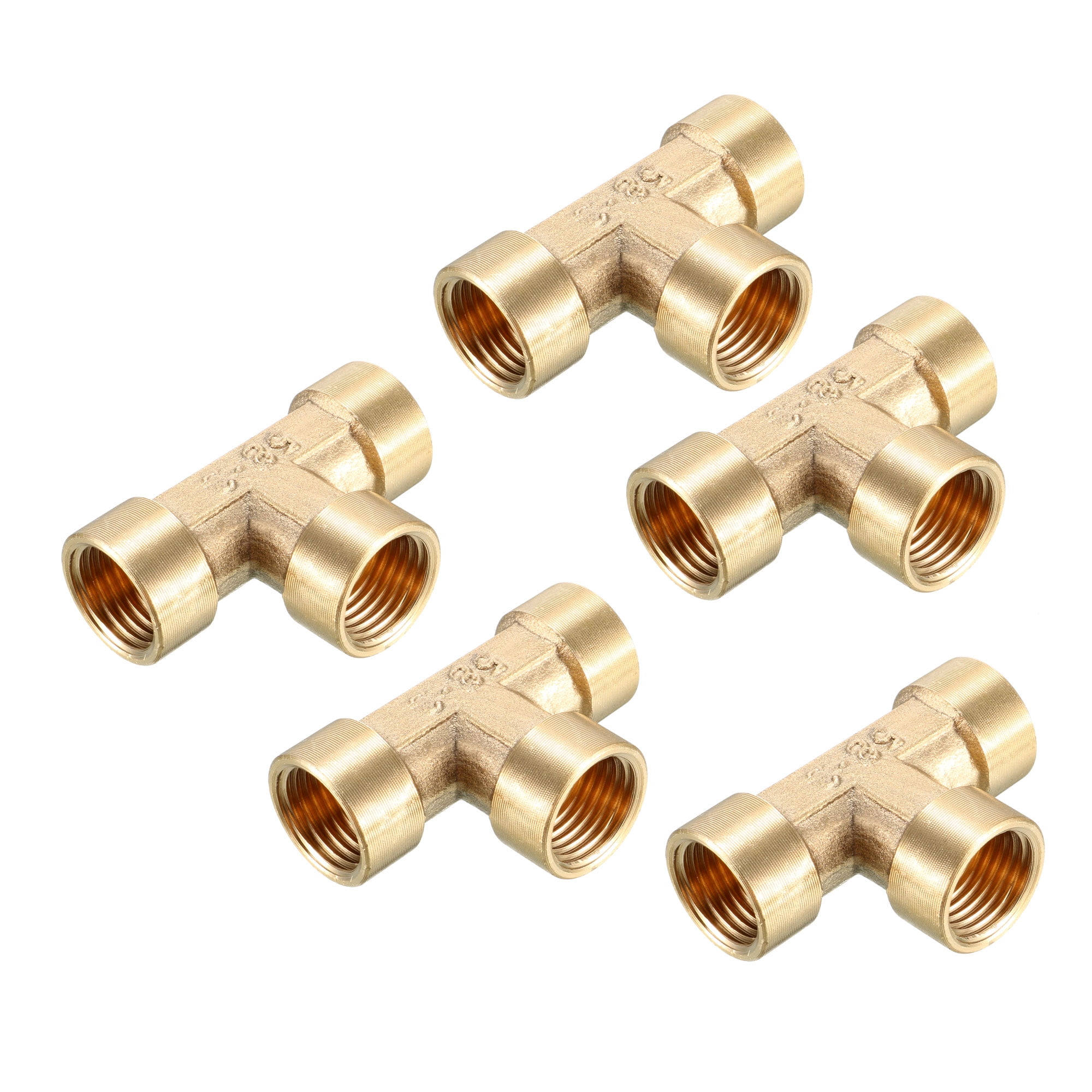 Brass Tee Pipe Fitting 3/8PT Female Thread T Shaped Connector Coupler