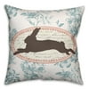 Creative Products Vintage Florals Rabbit 18x18 Spun Poly Pillow