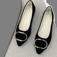 thumbnail image 5 of Purcolt Womens Faux Suede Buckle Flats Dressy Casual Pointed Toe Slip On Ballet Shoes Comfort Elegant Soft Sole Dress Shoes Dailywear for Business Work Office, 5 of 6