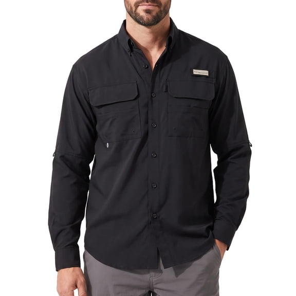 BASSDASH Men's Performance Fishing Shirt Button Down Long Sleeve UPF 50 Quick Dry FS21M