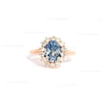 thumbnail image 4 of Aquamarine Engagement Ring, Halo Oval Aquamarine Ring Blue Gemstone Promise Ring, 4 of 4