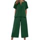 thumbnail image 1 of Camisas de Manga Larga para las Mujeres Suelto Ajuste Sólido Botón Liso Arriba con el Conjunto de Pantalones de Bolsillo, Camisa de Manga Larga Liso Mujer Lino Sentir, 1 of 6