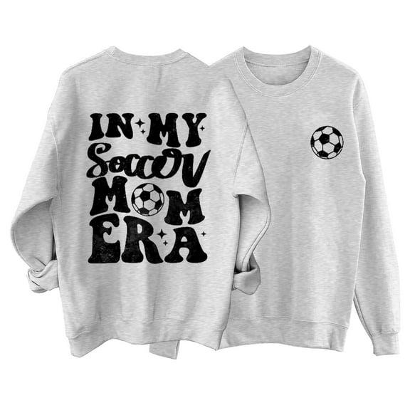 YOTMKGDO O Neck Women's Fashionable Fun IN MY SOCCER MOM Letter Printed O Neck Sweatshirt, Sizes S-XXL