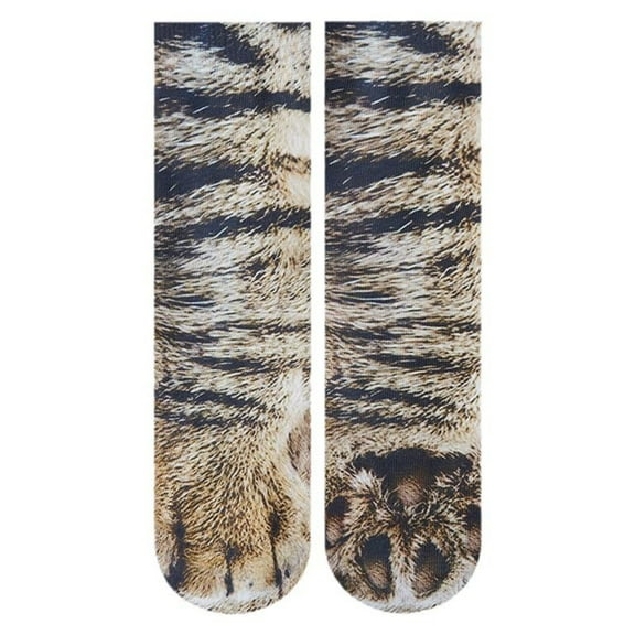 Aellinatey Adult Funny Animal Paws Socks for Cat Tiger Dog Leopard Claw 3D Print Crew Hosie