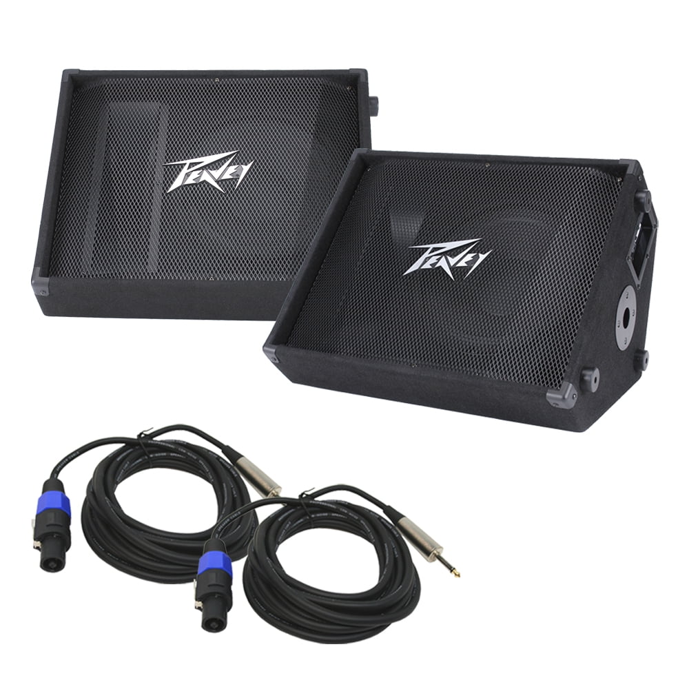 (2) Peavey PV 12M Pro Passive 12" Stage Monitor Speaker & 1/4" to