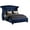 Blue, variant on Cream Crystal Queen Bed, Fashionable Bedroom Allure Color Bed With Flair, Modern