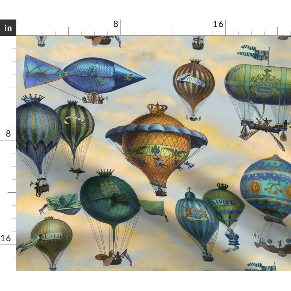 Steampunk Hot Air Balloon Fabrics Aviation Fabric Printed by