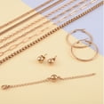 thumbnail image 2 of Stainless Steel 18K Rose Gold Plated Bracelet Earrings Necklace Jewelry Set Gift, 2 of 12