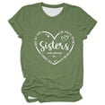 thumbnail image 3 of Side by Side or Miles Apart Sisters Will Always Be Connected by Heart Graphic Tees for Women Short Sleeve Crewneck Tshirt, 3 of 3