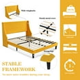 thumbnail image 2 of Allewie Full Size Fabric Upholstered Platform Bed Frame with Wingback Headboard, Light Yellow, 2 of 7