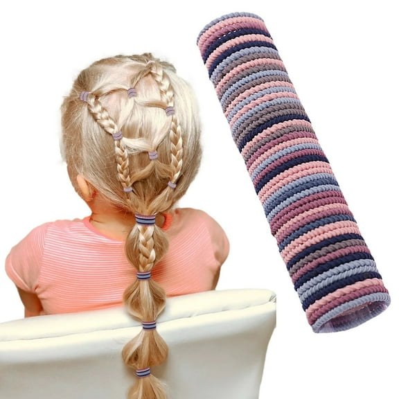 50 Count Gentle Hold Hair Ties Set Mini Elastic Ponytail Holders No Damage Ropes Soft Headbands for Women Girls Everyday Use