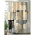 thumbnail image 2 of Abstract Art Shower Curtain, Beige Brown Blocks Watercolor Modern Art Waterproof Shower Curtain Set with 12 Hooks Lightweight Washable Fabric Shower Curtains for Bathroom 48x72 Inches, 2 of 6