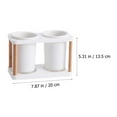 thumbnail image 4 of Miangastore 1Set Draining Chopstick Cage White Ceramic Cutlery Storage for Kitchen Use, 4 of 8