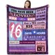 thumbnail image 1 of LHSHID Sweet 16 Gifts for Girls 16th Birthday Gifts for Girls Throw Blanket Birthday Gifts for 16 Year Old Girl 16th Birthday Gift Ideas Sweet 16 Birthday Decorations for Girl Teen 50x60in, 1 of 6