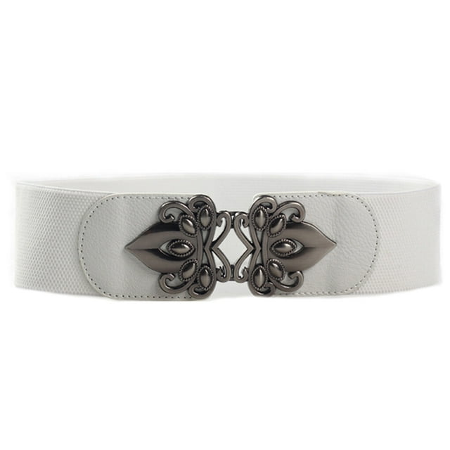 ziyahi Ceinture Grand pour Femmes Mode Élastique Extensible Boucle Ceinture Robe Vintage Ajustée Serrée Ajourée Déco