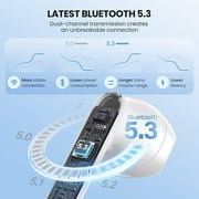 Earbuds for OnePlus 9 - Bluetooth 5.3 LED Display Headphones Bass Stereo, in-Ear Noise Cancelling Mic, 40H Playback Mini Case IP7 Waterproof Earphones - White