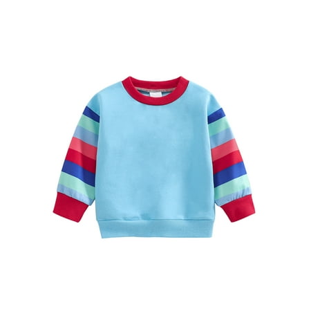 

Wilcliar Baby Boys Halloween Sweatshirts Long Sleeve O Neck Contrast Color Pullover Crew Neck Tops