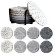 thumbnail image 2 of yilyih 8 Pcs Drink Coasters with Holder,4 Colors Absorbent Coasters for Drinks,Minimalist Cotton Woven Coaster Set for Home Decor Tabletop Protection Suitable for Kinds of Cups,4.3 Inches, 2 of 9