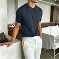 thumbnail image 3 of LIaqionyy Mens Knit Short Sleeve Shirt Crewneck Summer Sweater Lightweight Casual Pullover for Dress Work Shirts, 3 of 5