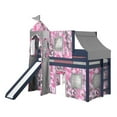 thumbnail image 3 of JACKPOT Solid Wood Prince & Princess Low Loft Twin Bed in Blue/Pink Camo, 3 of 6